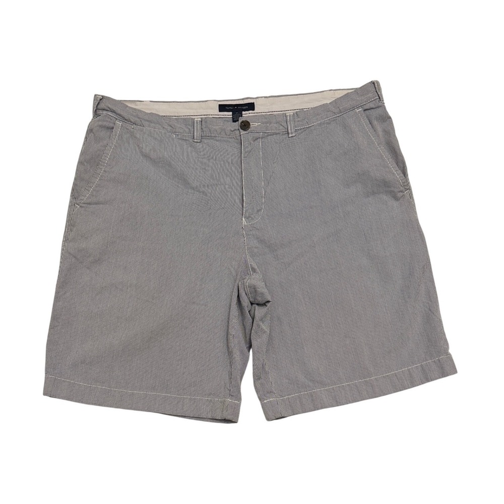 Tommy Hilfiger‎ Men's Striped Chino Shorts Size 42 Gray White Casual